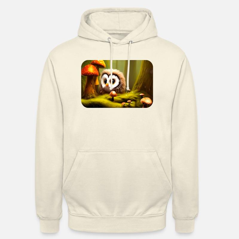 Forêt avec hibou - Sweat-shirt à capuche unisexe - vanille