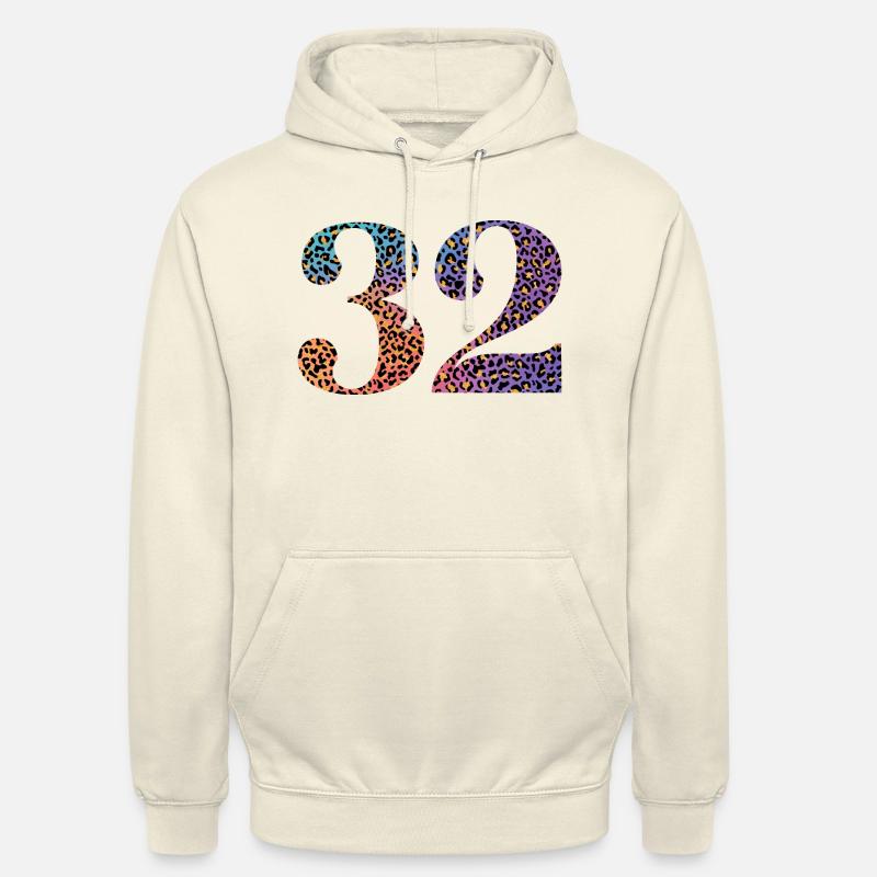 32e anniversaire léopard - Sweat-shirt à capuche unisexe - vanille