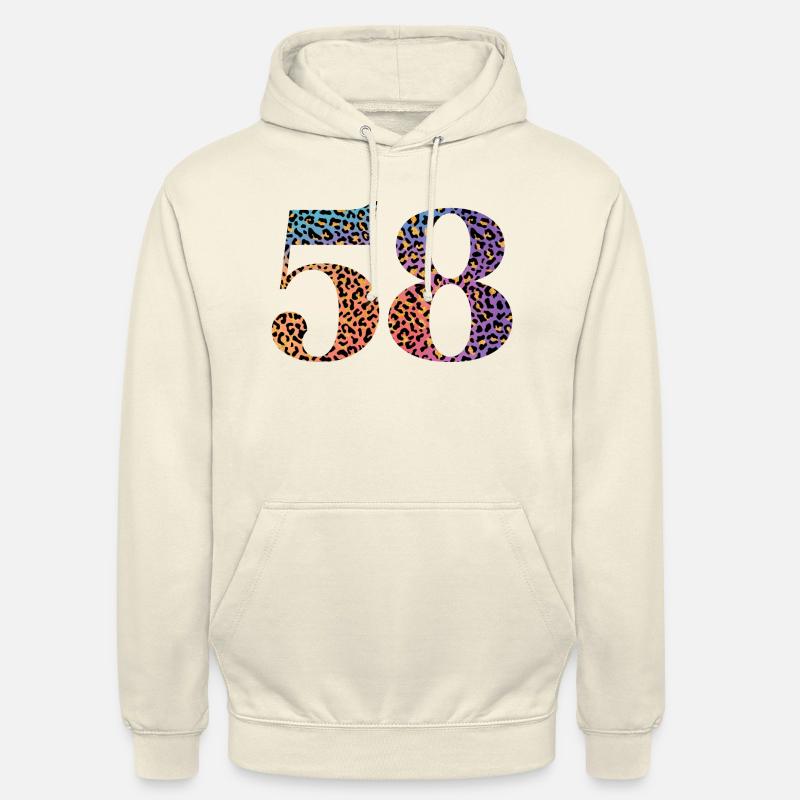 58 ° compleanno leopardo - Felpa con cappuccio unisex - milkshake