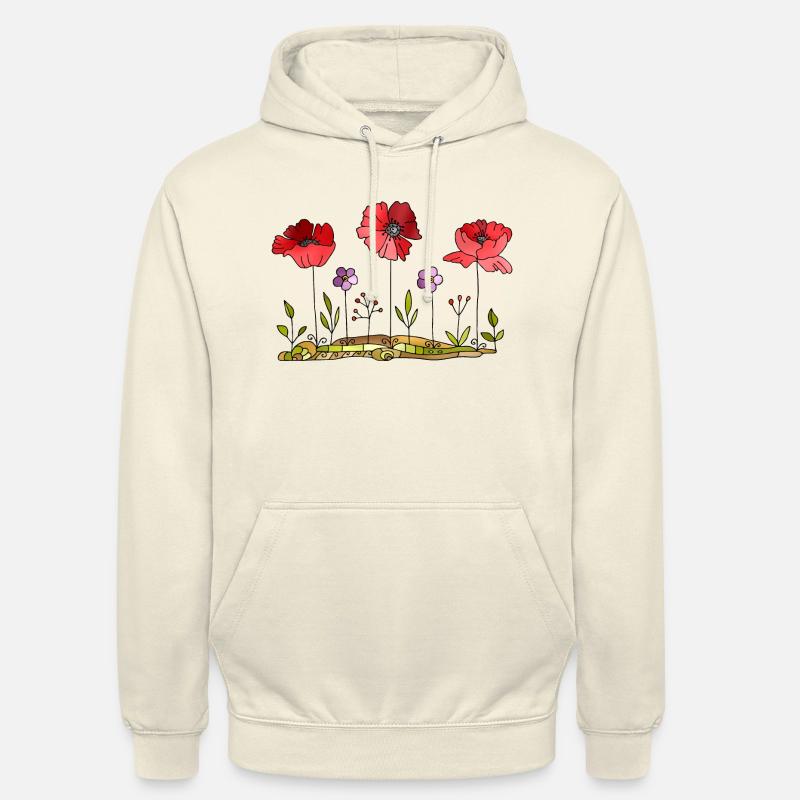 Fleur - Sweat-shirt à capuche unisexe - vanille