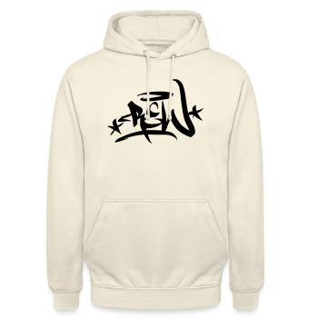 Graffiti Tag Crew Sterne 01 1C - Unisex Hoodie - Vanille-Milchshake - Vorne - Alina (178cm) & Michal (187cm)