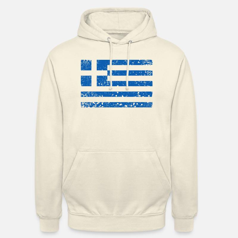 Drapeau grec / Drapeau grec - Sweat-shirt à capuche unisexe - vanille