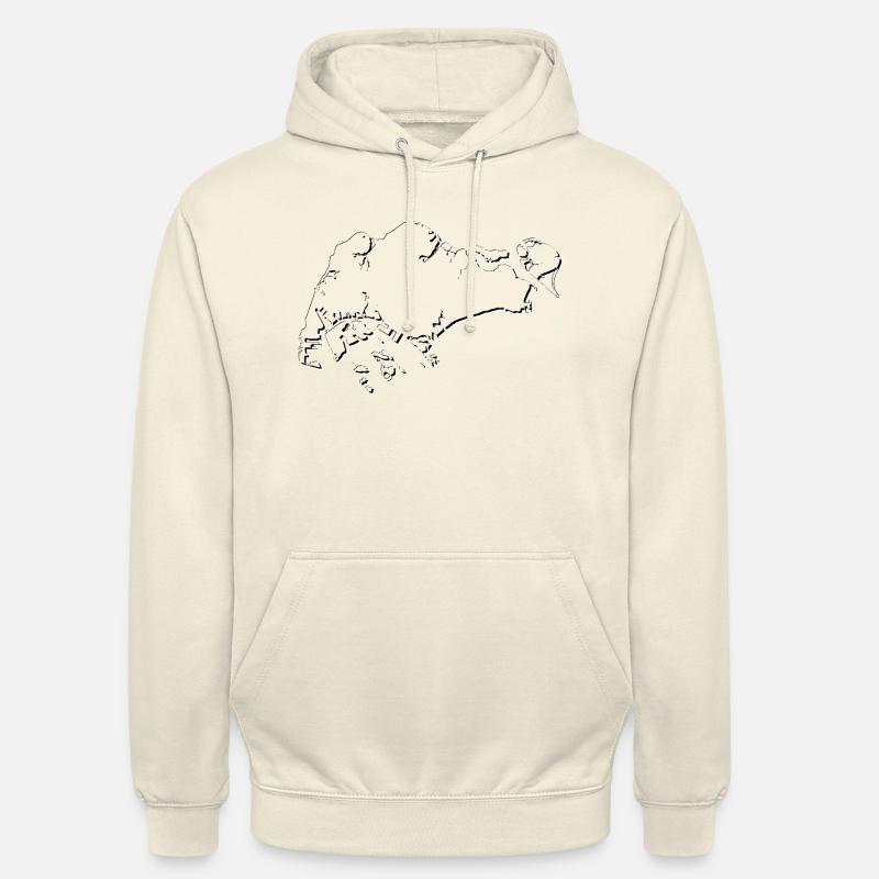 Carte de Singapour comme contour - Sweat-shirt à capuche unisexe - vanille