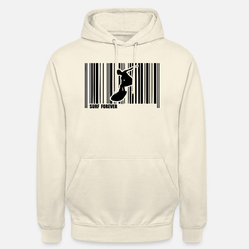 code barre surf - Sweat-shirt à capuche unisexe - vanille