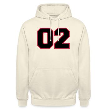 number02 - Sweat-shirt à capuche unisexe - vanille - Devant - Alina (178cm) & Michal (187cm)