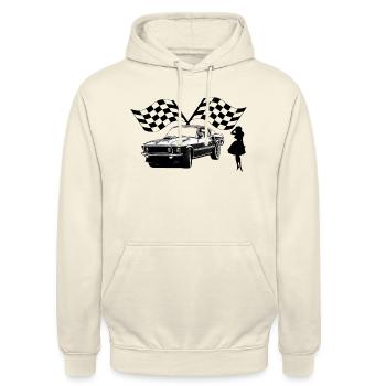 Auto - Unisex Hoodie - Vanille-Milchshake - Vorne - Alina (178cm) & Michal (187cm)