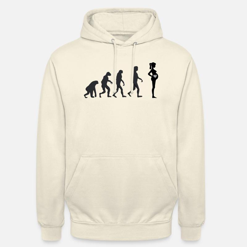 Enceinte - Évolution humaine - Sweat-shirt à capuche unisexe - vanille