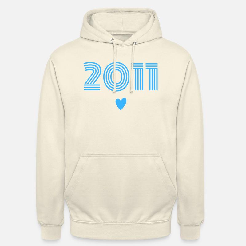 Né en 2011 garçon - Sweat-shirt à capuche unisexe - vanille