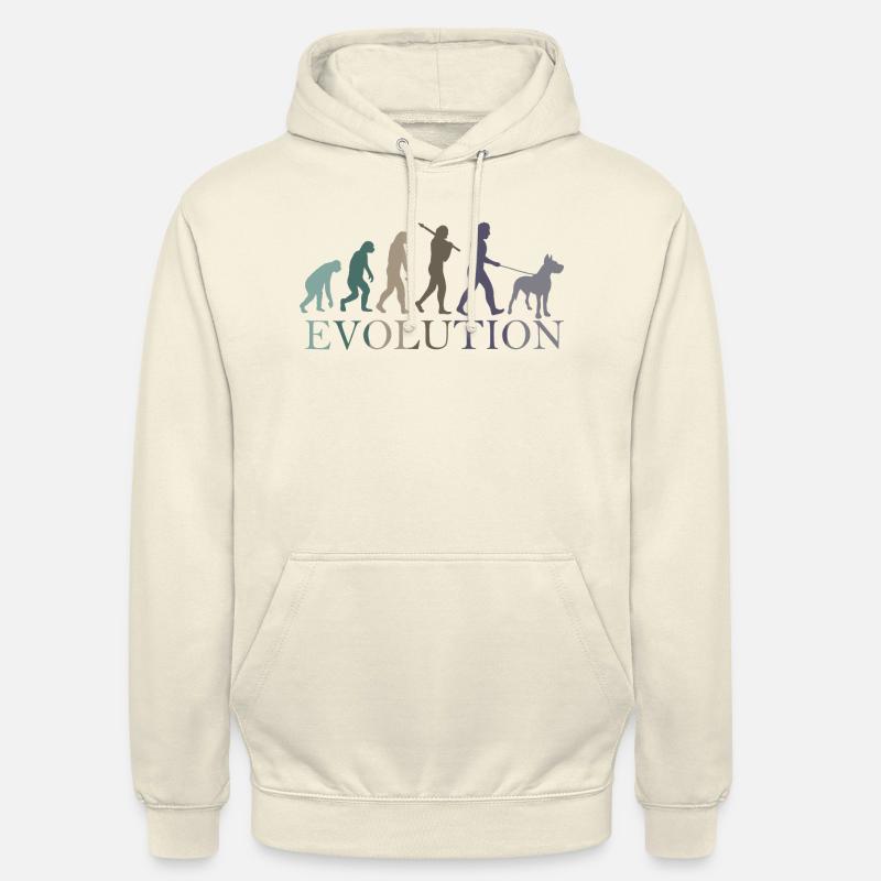 Die Evolution der Deutschen Dogge - Unisex Hoodie - Vanille-Milchshake