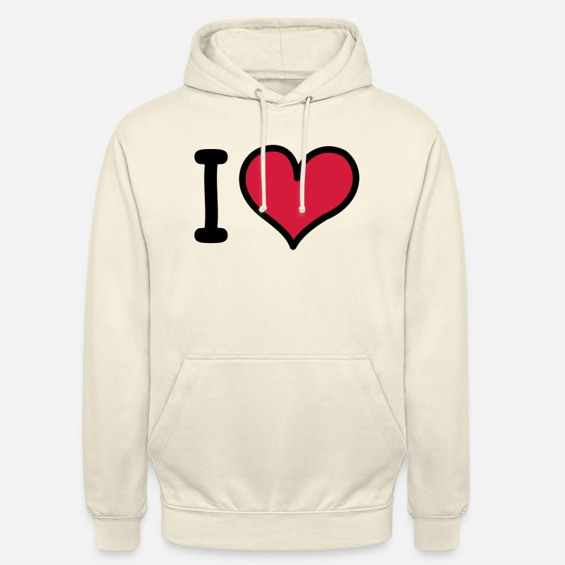 I Heart 3-colors - Sweat-shirt à capuche unisexe - vanille