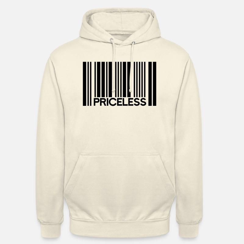 Code à barres inestimable Prix - Sweat-shirt à capuche unisexe - vanille