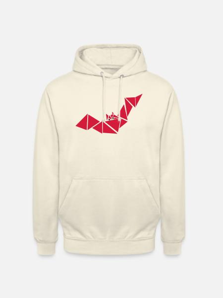 Origami Paper Animal Bat - Unisex Hoodie - vanilla