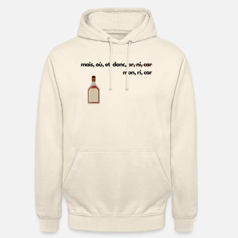 Conjonctions de coordination, pastis - Sweat-shirt à capuche unisexe - vanille