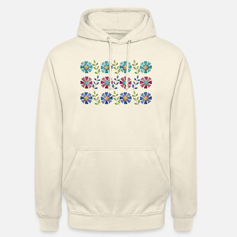 Fleur - Sweat-shirt à capuche unisexe - vanille
