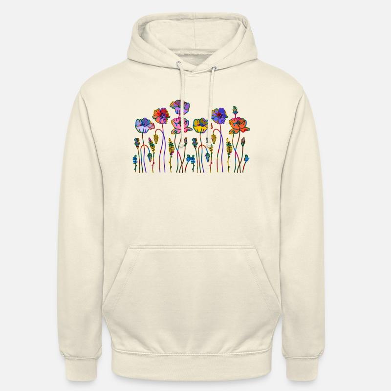 Fleur - Sweat-shirt à capuche unisexe - vanille
