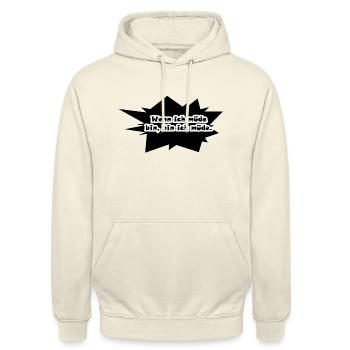 Wenn ich Müde bin, dann bin ich müde! - Unisex Hoodie - Vanille-Milchshake - Vorne - Alina (178cm) & Michal (187cm)
