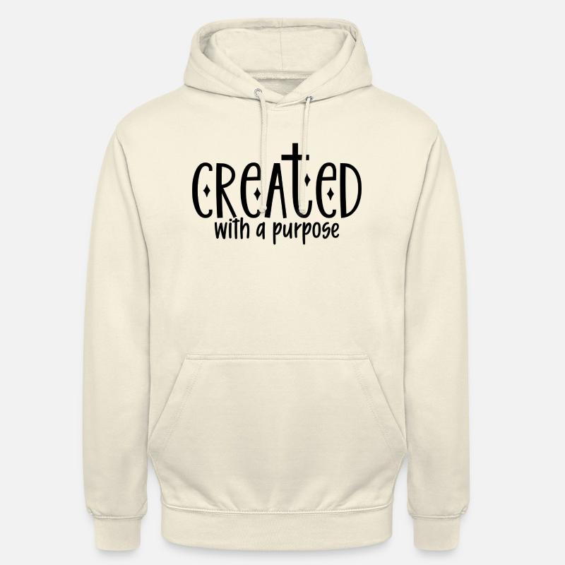 Créé dans un but précis - Sweat-shirt à capuche unisexe - vanille