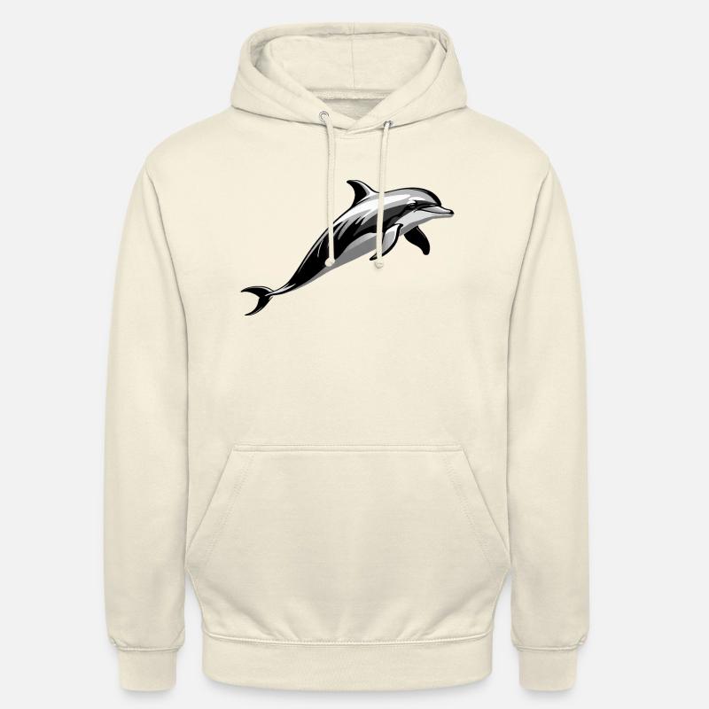 Dauphin - Mignon Ocean Pet Design - Sweat-shirt à capuche unisexe - vanille
