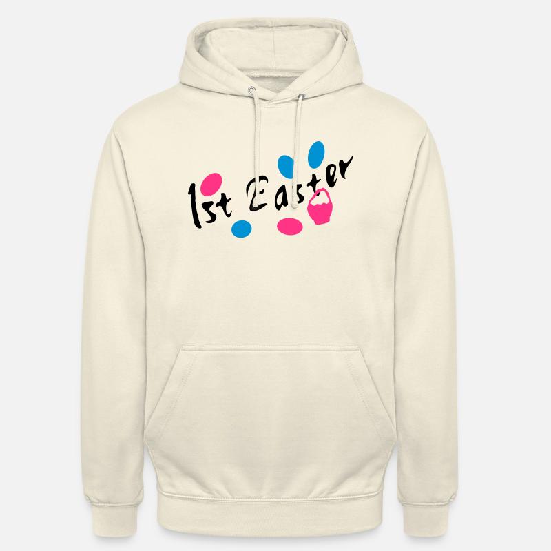 1er Pâques txt easter eggs - Sweat-shirt à capuche unisexe - vanille