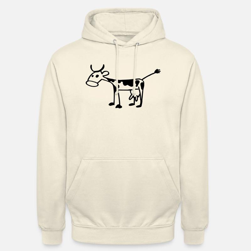 Strichmännchen-Kuh - Unisex Hoodie - Vanille-Milchshake