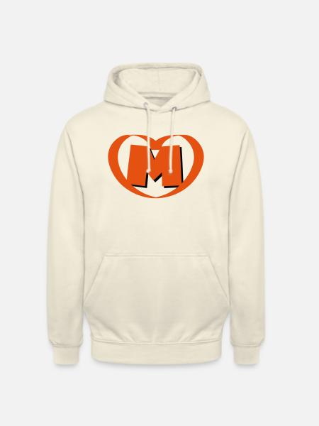 Herz mit Buchstabe M - Unisex Hoodie - Vanille-Milchshake
