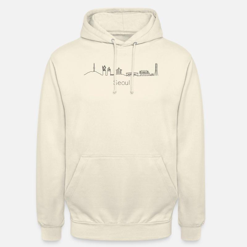 Séoul Corée du Sud Skyline - Sweat-shirt à capuche unisexe - vanille