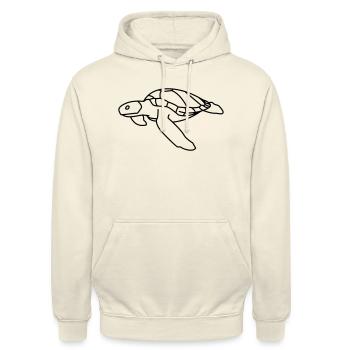 Meeresschildkröte - Unisex Hoodie - Vanille-Milchshake - Vorne - Alina (178cm) & Michal (187cm)
