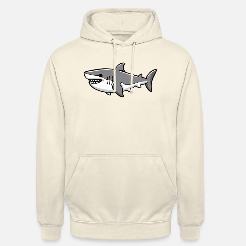 Requin - requin de dessin animé mignon - Sweat-shirt à capuche unisexe - vanille
