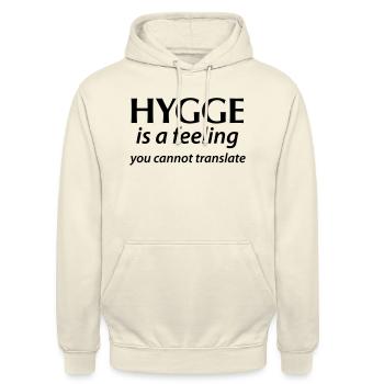 Hygge est un sentiment Vous ne pouvez pas traduire Glück Oui! - Sweat-shirt à capuche unisexe - vanille - Devant - Alina (178cm) & Michal (187cm)
