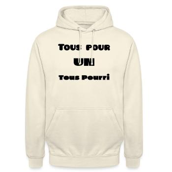 tous pour un tous pourri - Sweat-shirt à capuche unisexe - vanille - Devant - Alina (178cm) & Michal (187cm)