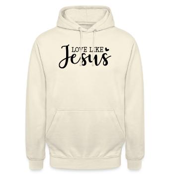 Lieben wie Jesus - Unisex Hoodie - Vanille-Milchshake - Vorne - Alina (178cm) & Michal (187cm)
