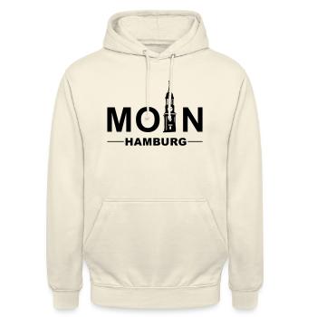 MOIN HAMBURG - Unisex Hoodie - Vanille-Milchshake - Vorne - Alina (178cm) & Michal (187cm)