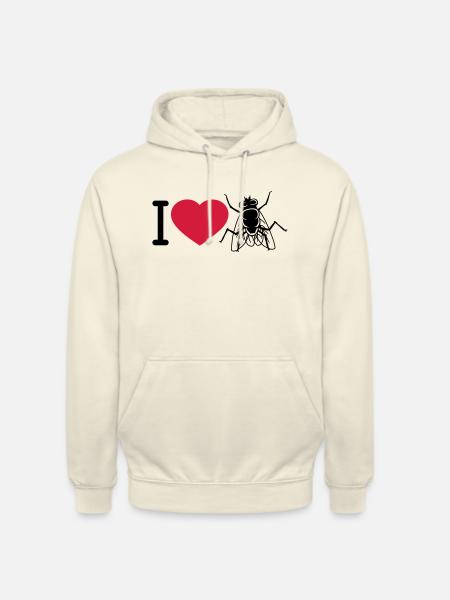 I Love Housefly Heart - Unisex Hoodie - vanilla