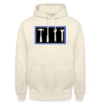 werkzeug - Unisex Hoodie - Vanille-Milchshake - Vorne - Alina (178cm) & Michal (187cm)