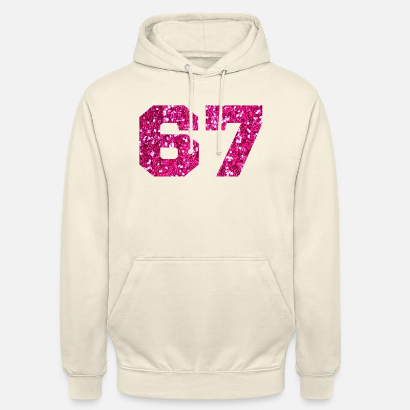 Numero 67 Glitter Rosa - 67° Compleanno - Felpa con cappuccio unisex - milkshake