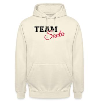 Team Santa - Unisex Hoodie - Vanille-Milchshake - Vorne - Alina (178cm) & Michal (187cm)