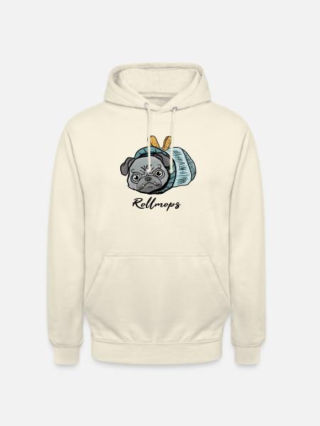 Mops beim Fasching! Geschenk Rollmops - Unisex Hoodie - Vanille-Milchshake