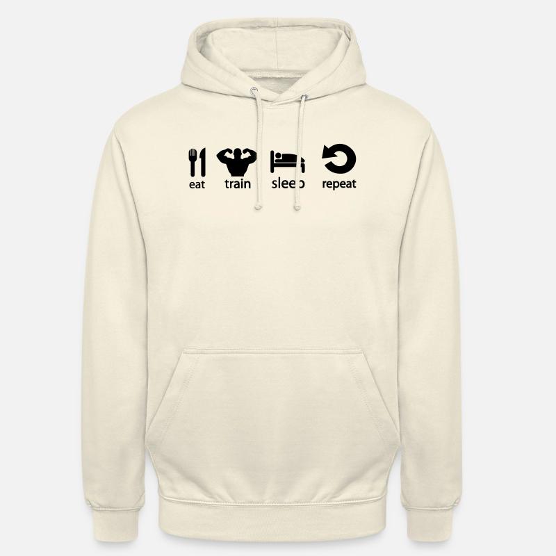 train_repeat - Sweat-shirt à capuche unisexe - vanille