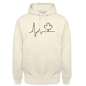 herzschlag kanada - Unisex Hoodie - Vanille-Milchshake - Vorne - Alina (178cm) & Michal (187cm)