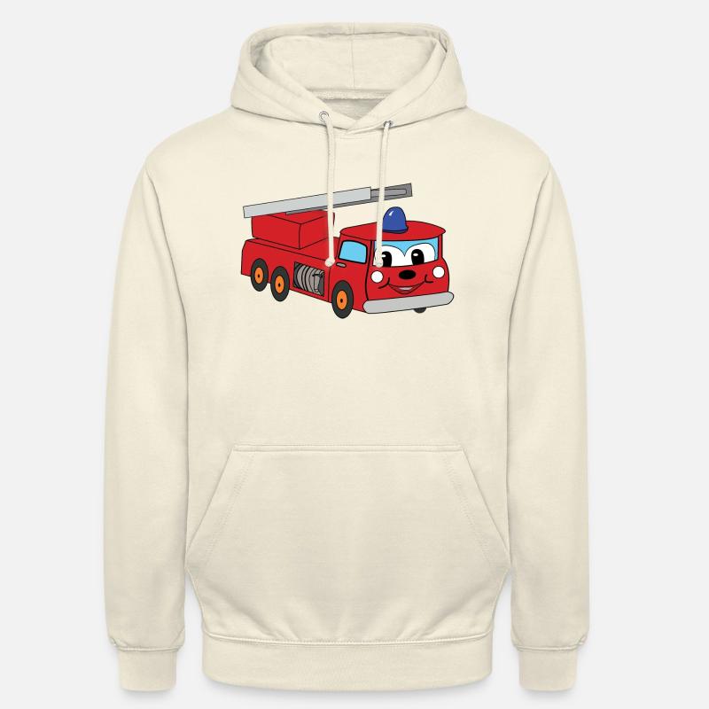 camion de pompier mignon - Sweat-shirt à capuche unisexe - vanille