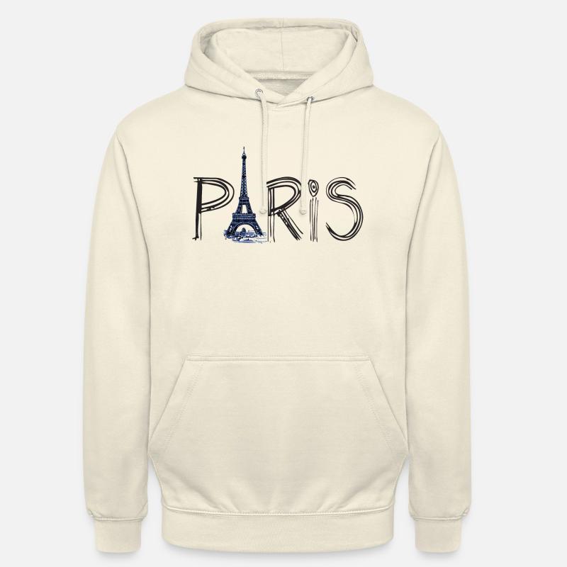 Paris et la Tour Eiffel - Sweat-shirt à capuche unisexe - vanille