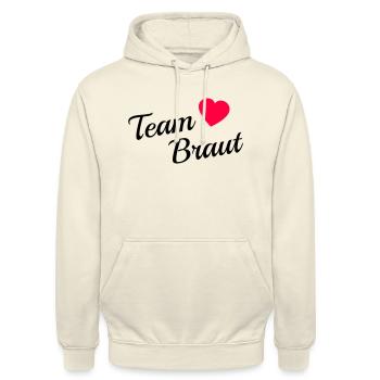 Team Braut - Unisex Hoodie - Vanille-Milchshake - Vorne - Alina (178cm) & Michal (187cm)