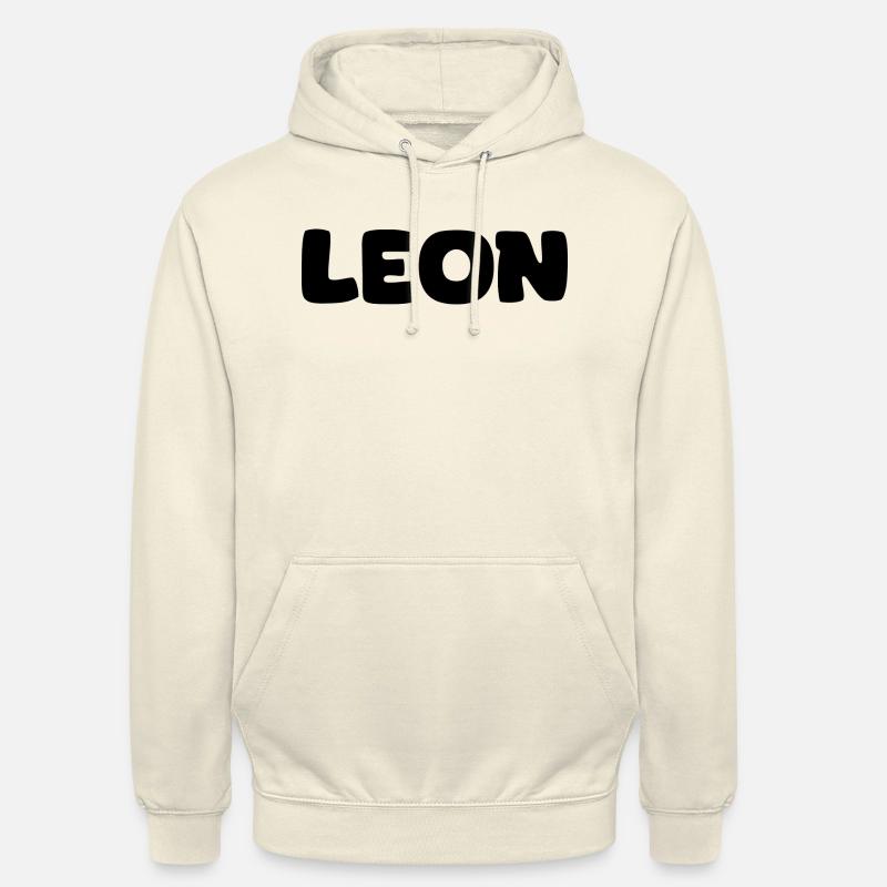 Nom - Leon - Sweat-shirt à capuche unisexe - vanille