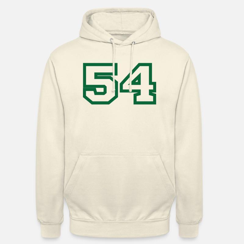 Numéro 54 sport vert - Sweat-shirt à capuche unisexe - vanille