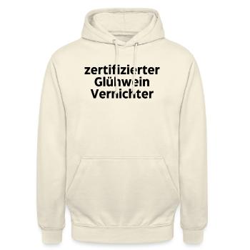 Zertifizierter Glühwein Vernichter - Unisex Hoodie - Vanille-Milchshake - Vorne - Alina (178cm) & Michal (187cm)