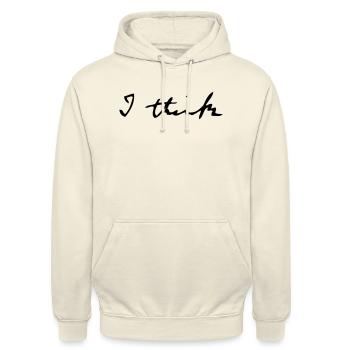 I think - Unisex Hoodie - Vanille-Milchshake - Vorne - Alina (178cm) & Michal (187cm)