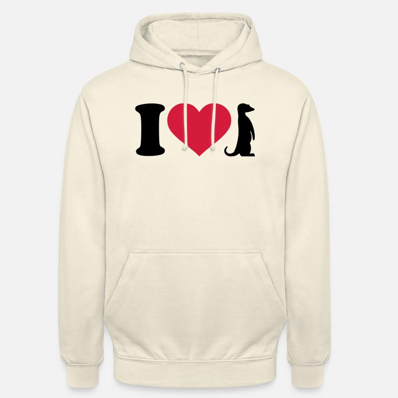 I love Suricate - Sweat-shirt à capuche unisexe - vanille