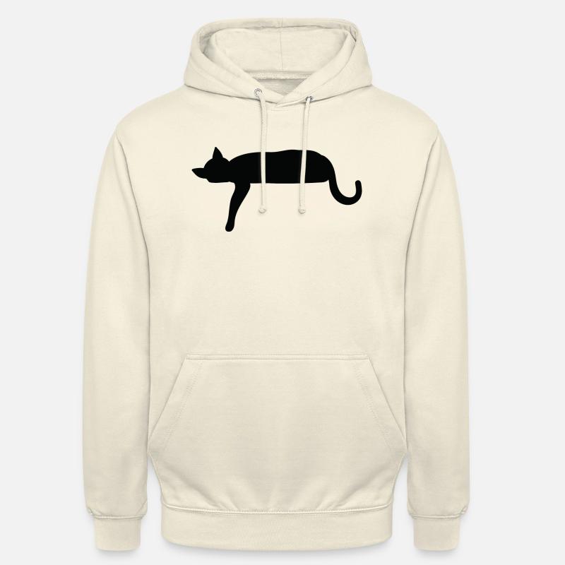 Silhouette de chat s’couchant - Sweat-shirt à capuche unisexe - vanille