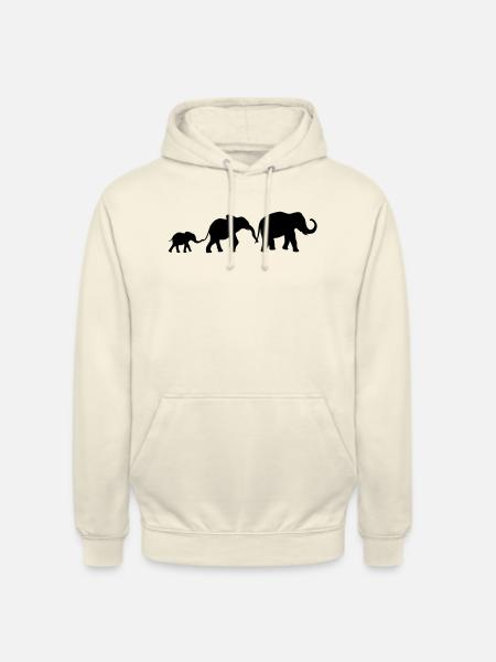 Three Elephants Family - Unisex Hoodie - Vanille-Milchshake