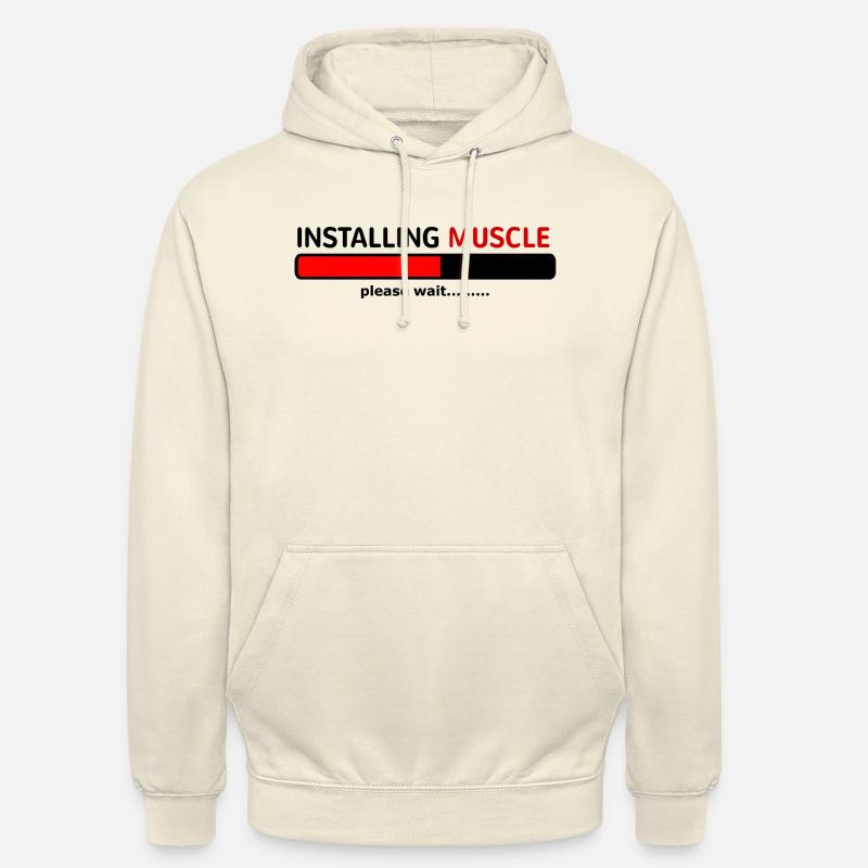 INSTALLING MUSCLE PLEASE WAIT..... - Sweat-shirt à capuche unisexe - vanille
